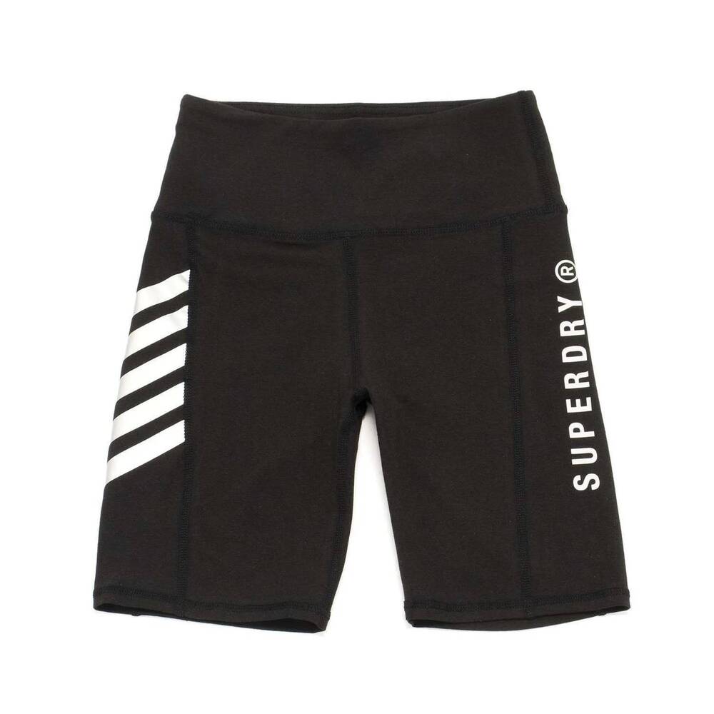NEW SUPERDRY women's active lifestyle cycle short in black